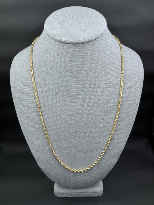 2.5mm 10K Rope Chain 24"