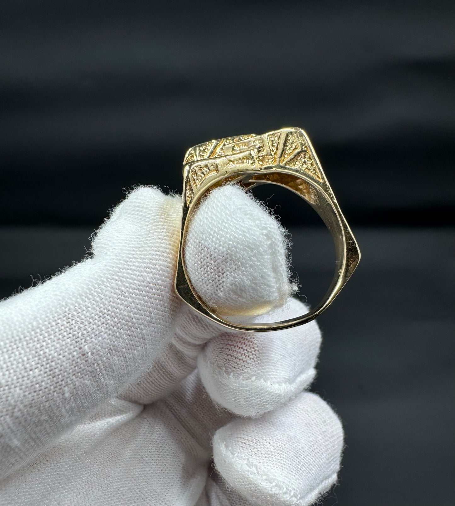 10K Men's Diamond Ring Size 12