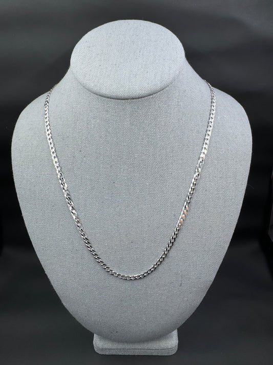 3.9mm Sterling Silver Curb Link Chain 22"